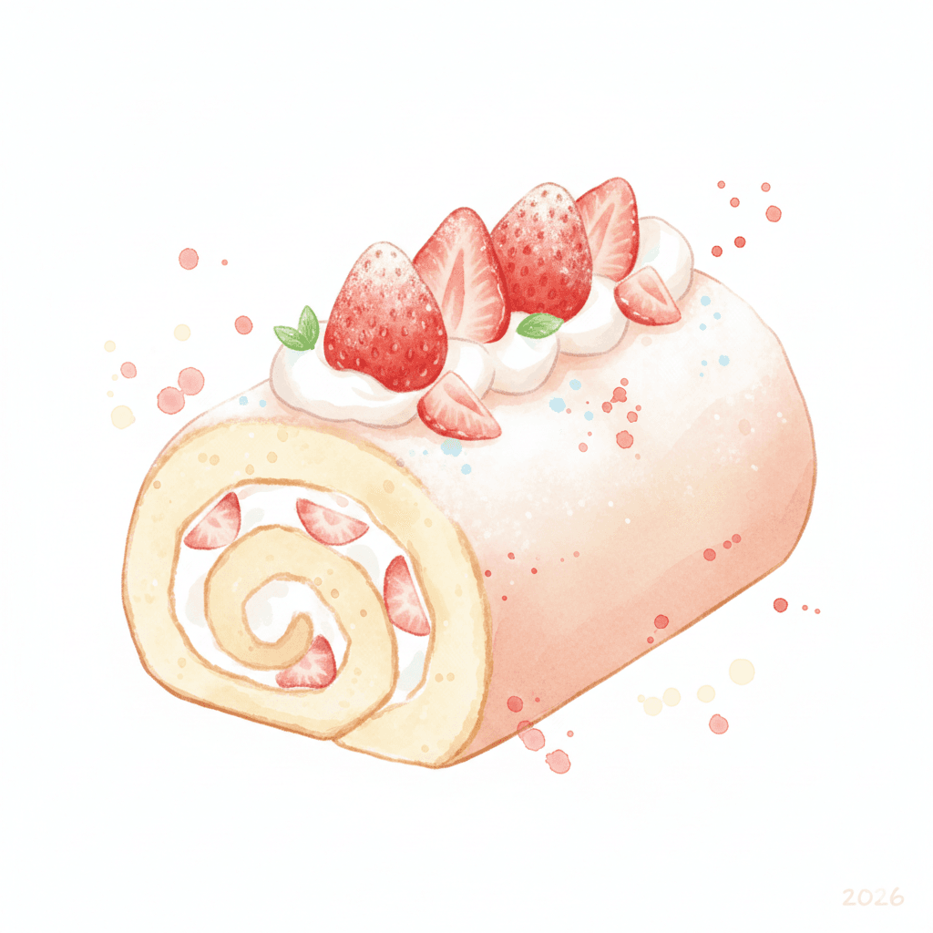 Erdbeere Sahne Roulade